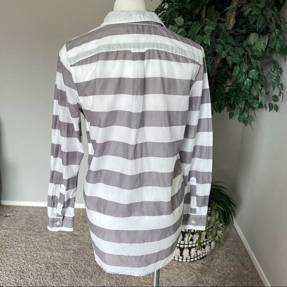 Banana Republic Soft Wash Striped Boyfriend Button Down Shirt - Picture 6 of 8